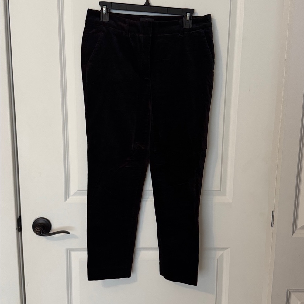 White House Black Market Skinny Velvet Pants Sz 6 Black